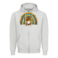 Dove Grey western bee gnomes sunflowers beehive honeycomb leopard turquoise sera Zipper Hoodie - Artiststas