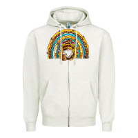 Oatmeal Heather western bee gnomes sunflowers beehive honeycomb leopard turquoise sera Zipper Hoodie - Artiststas