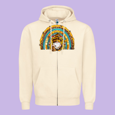 Western Bee Gnomes Sunflowers Beehive Honeycomb Leopard Turquoise Sera Zipper Hoodie Designed By Artiststas