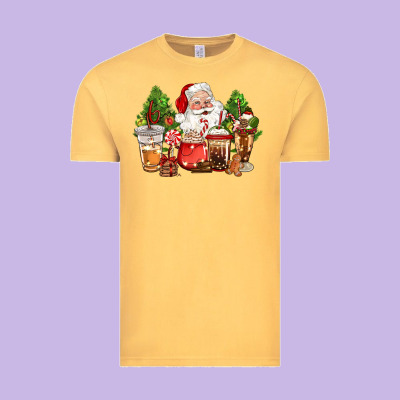 Christmas Santa Coffee Cups Vintage Tee Designed By Cowgirlartshop