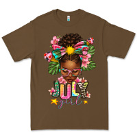 Cacao July Girl Afro Woman Summer Premium Tee - texasbilliewilder