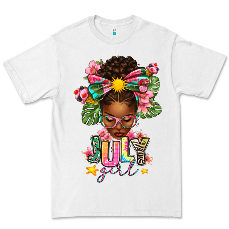 July Girl Afro Woman Summer Premium Tee by texasbilliewilder | Teevron