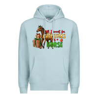 Blue Mist All I Want For Christmas Is A Horse Premium Hoodie - LillyAllenDesigns