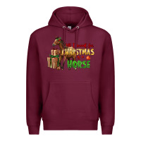 Burgundy All I Want For Christmas Is A Horse Premium Hoodie - LillyAllenDesigns