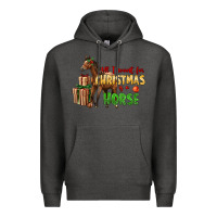 Charcoal Heather All I Want For Christmas Is A Horse Premium Hoodie - LillyAllenDesigns