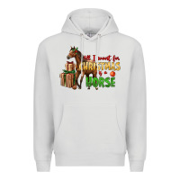 Dove Grey All I Want For Christmas Is A Horse Premium Hoodie - LillyAllenDesigns