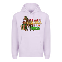 Lilac All I Want For Christmas Is A Horse Premium Hoodie - LillyAllenDesigns