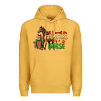 Mustard All I Want For Christmas Is A Horse Premium Hoodie - LillyAllenDesigns