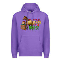 Purple All I Want For Christmas Is A Horse Premium Hoodie - LillyAllenDesigns