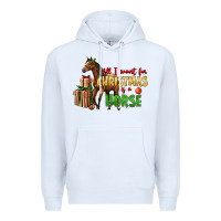 White All I Want For Christmas Is A Horse Premium Hoodie - LillyAllenDesigns