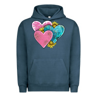 Pigment Midnight Navy hearts Urban Hoodie - AdoDesignShop