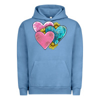 Pigment Pebble Blue hearts Urban Hoodie - AdoDesignShop