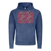Vintage Denim pink glitter leopard with heart background Vintage Hoodie - OliviaCreatesArt
