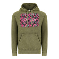 Vintage Olive pink glitter leopard with heart background Vintage Hoodie - OliviaCreatesArt