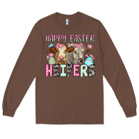 Chestnut Happy Easter Heifers Long Sleeve Tee - OliviaCreatesArt