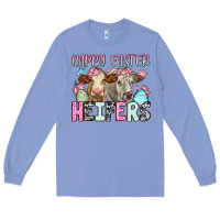 Colony Blue Happy Easter Heifers Long Sleeve Tee - OliviaCreatesArt