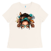 Bone american football messy bun Ladies Tee - texasbilliewilder