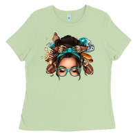 Matcha american football messy bun Ladies Tee - texasbilliewilder