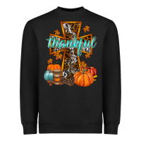 Black thankful cross Heavyweight Sweatshirt - RacoonDesign