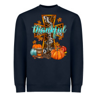 Navy thankful cross Heavyweight Sweatshirt - RacoonDesign