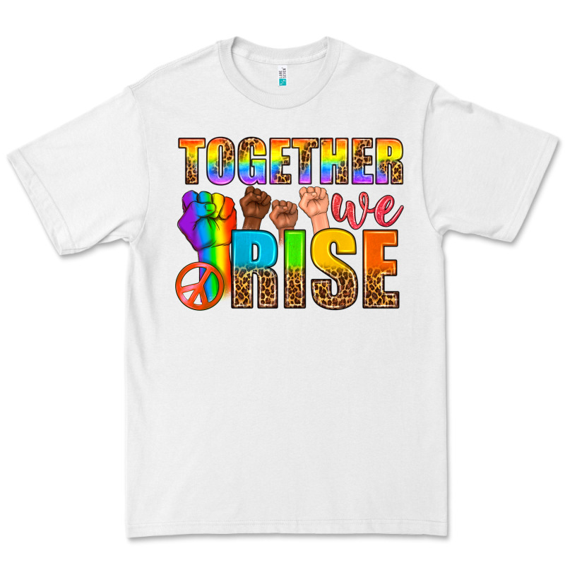 Lgbtq+ Together We Rise Premium Tee by NancyCooperArtShop | Teevron