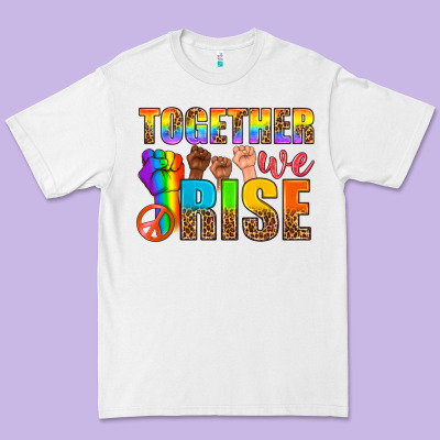 Lgbtq+ Together We Rise Premium Tee Designed By Nancycooperartshop