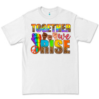 White LGBTQ+ together we rise Premium Tee - NancyCooperArtShop