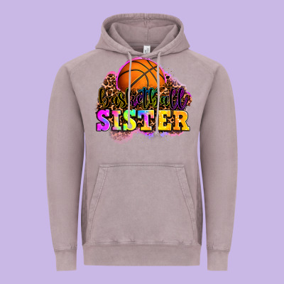 Basketball Sister Vintage Hoodie Designed By Oliviacreatesart