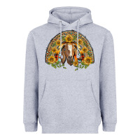 Heather Grey Western Leopard Sunflower Goat Rainbow Heavyweight Hoodie - BarkalooDesign