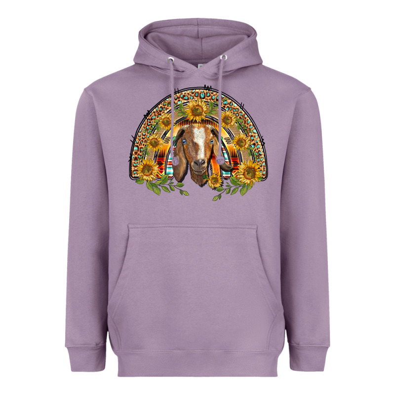 Western Leopard Sunflower Goat Rainbow Heavyweight Hoodie by BarkalooDesign | Teevron