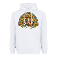 White Western Leopard Sunflower Goat Rainbow Heavyweight Hoodie - BarkalooDesign