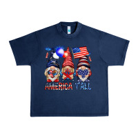 Navy America y'all with gnomies Urban Heavy Tee - HowdyJamesFarm