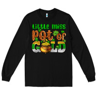 Black St. Patrick's little miss pot of gold Long Sleeve Tee - OliviaCreatesArt