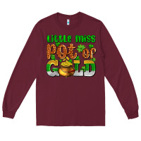Burgundy St. Patrick's little miss pot of gold Long Sleeve Tee - OliviaCreatesArt