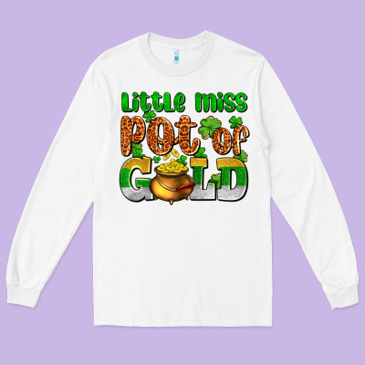 St. Patrick's Little Miss Pot Of Gold Long Sleeve Tee Designed By Oliviacreatesart