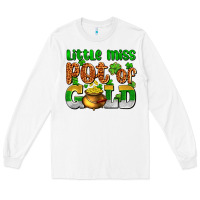 White St. Patrick's little miss pot of gold Long Sleeve Tee - OliviaCreatesArt