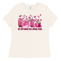 Bone In October We Wear Pink with Breast Cancer Coffee Ladies Tee - texasbilliewilder