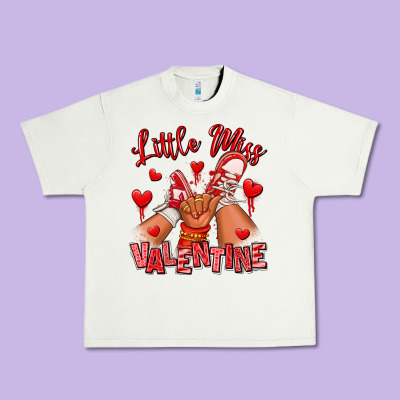 Little Miss Valentine Afro Kid Sneakers Urban Heavy Tee Designed By Ranaportraitstore