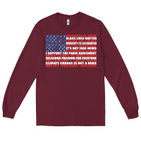 Burgundy political protest american flag   stand united t shirt Long Sleeve Tee - longCreatives
