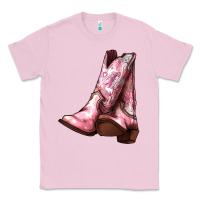 Bubblegum Pink Cowgirl boots Classic Tee - HowdyJamesFarm