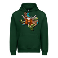 Forest Green longhorn texas map Urban Hoodie - AdoDesignShop