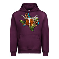 Mauve Wine longhorn texas map Urban Hoodie - AdoDesignShop
