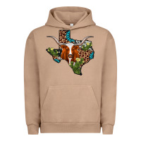 Pigment Burro longhorn texas map Urban Hoodie - AdoDesignShop