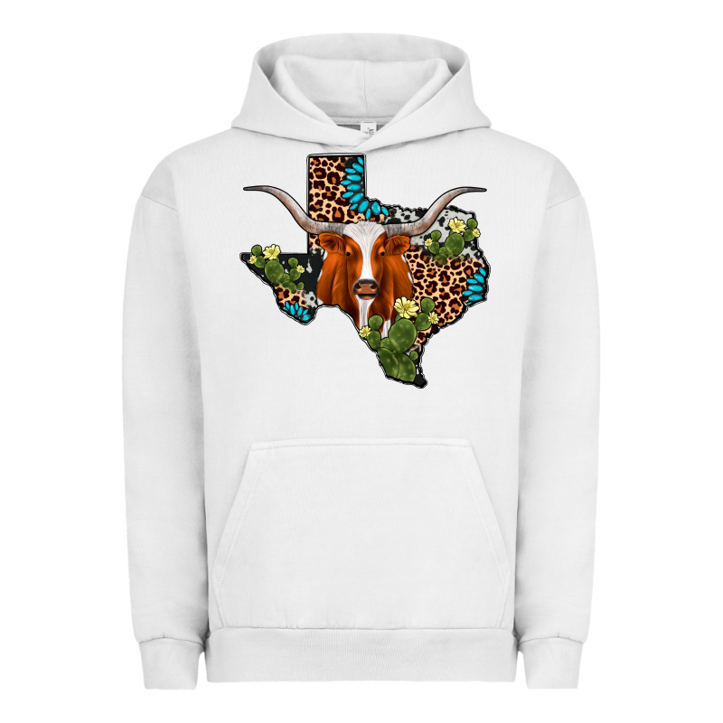 Longhorn Texas Map Urban Hoodie by AdoDesignShop | Teevron