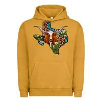 Pigment Peanut Butter longhorn texas map Urban Hoodie - AdoDesignShop