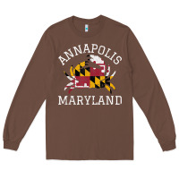 Annapolis Maryland Crab State Flag Home Travel Vintage Long Sleeve Tee | Teevron