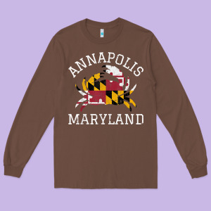 Annapolis Maryland Crab State Flag Home Travel Vintage Long Sleeve Tee Designed By Longcreatives