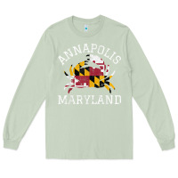 Matcha Annapolis Maryland Crab State Flag Home Travel Vintage Long Sleeve Tee - longCreatives