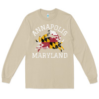 Mushroom Annapolis Maryland Crab State Flag Home Travel Vintage Long Sleeve Tee - longCreatives