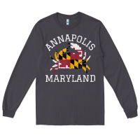 Smoke Annapolis Maryland Crab State Flag Home Travel Vintage Long Sleeve Tee - longCreatives